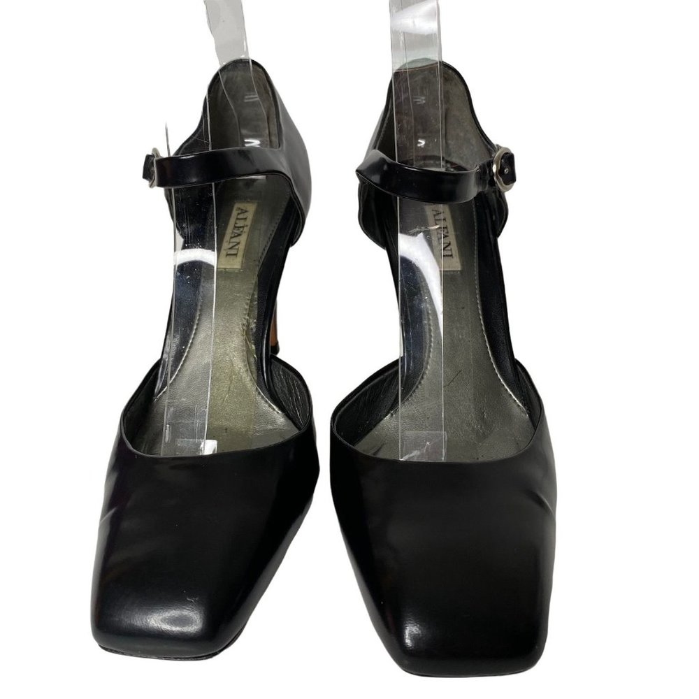 ALFANI CALEY BLACK LADIES 3.5" HEELS SIZE 7.5M WITH ANKLE STRAP